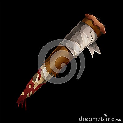 Aspen stake wooden stick against vampires Vector Illustration